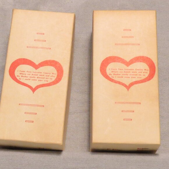 1960's Lancaster County Pennsylvania Amish Boy and Girl Mini Doll Set  - Picture 3 of 5
